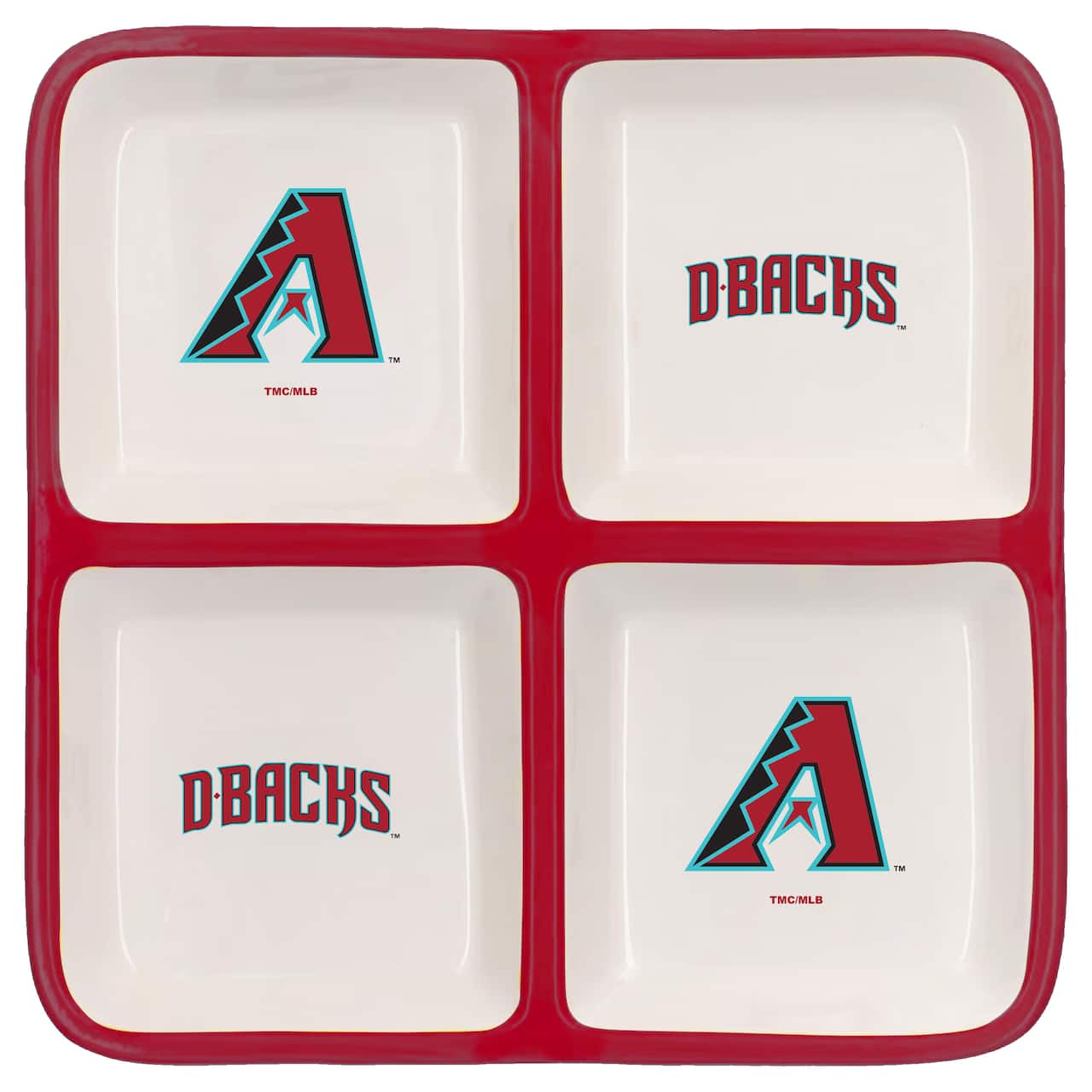 The Memory Company MLB 4 Section Square Ceramic Tray
